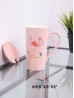 Flamingo Print Mug with Spoon & Lid